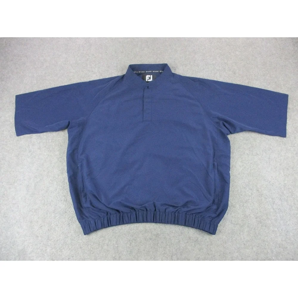 FootJoy Shirt Mens Large Blue 1/4v Zip Pullover Wind Shirt Windbreaker Golf